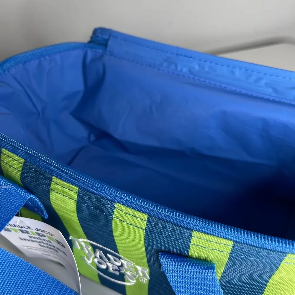 SET of 3 — Trader Joe’s Mini Insulated Cooler Bags Striped Blue Green Orange NWT